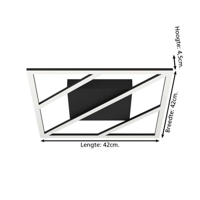 Plafón de techo negro de aluminio, Kenley, 21W, ajustable entre luz blanco cálido y frío LED, regulable en 3 pasos
