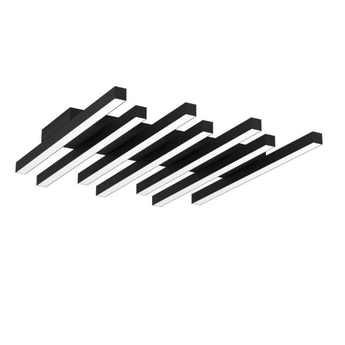 Plafón de techo negro de aluminio, Iona, 25,6W, ajustable entre luz blanco cálido y frío LED, regulable en 3 pasos