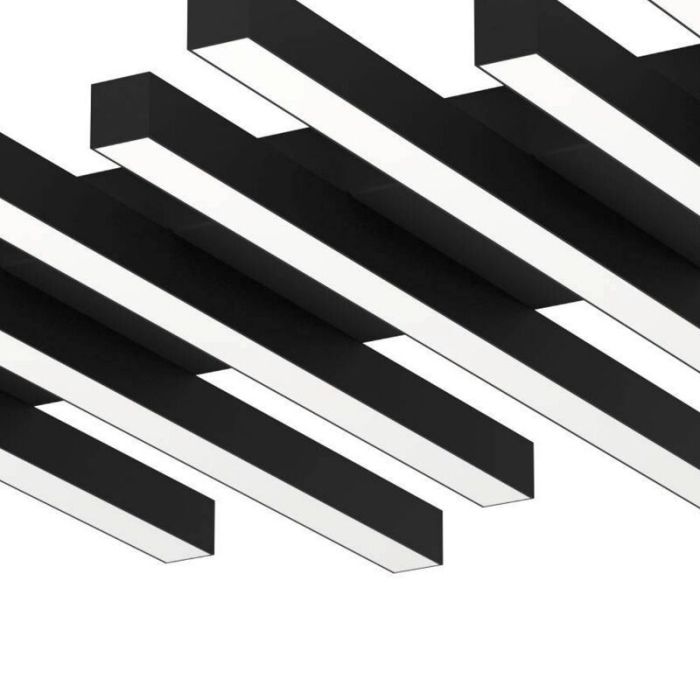 Plafón de techo negro de aluminio, Iona, 25,6W, ajustable entre luz blanco cálido y frío LED, regulable en 3 pasos