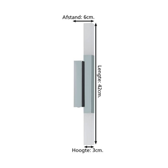 Espejo con luces cromado de aluminio, Yolande, 5,5W, 3000K LED, IP44