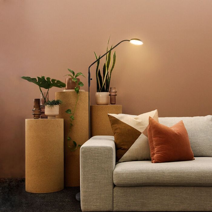 Lámpara de pie de lectura negra moderna, Salvador, 5W, 3000K LED, con interruptor