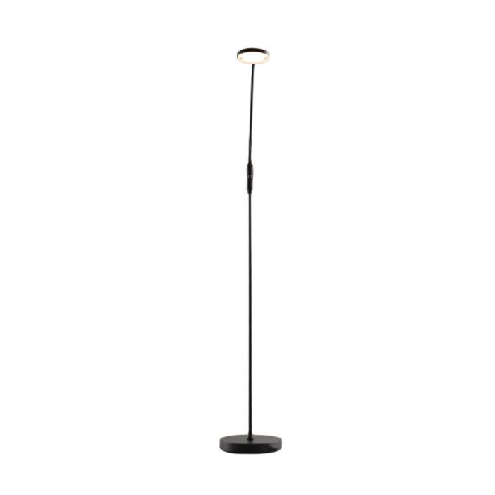 Lámpara de pie de lectura negra moderna, Salvador, 5W, 3000K LED, con interruptor