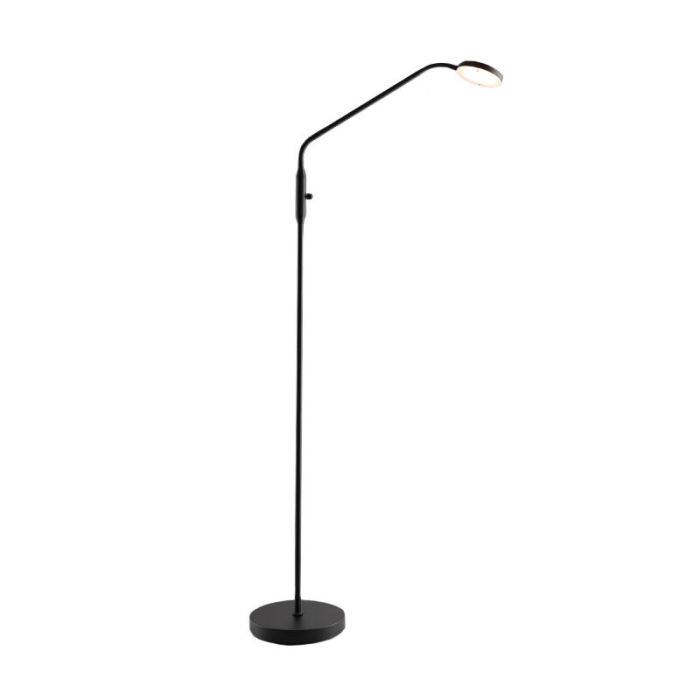 Lámpara de pie de lectura negra moderna, Salvador, 5W, 3000K LED, con interruptor