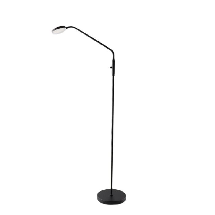 Lámpara de pie de lectura negra moderna, Salvador, 5W, 3000K LED, con interruptor