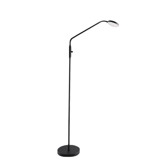 Lámpara de pie de lectura negra moderna, Salvador, 5W, 3000K LED, con interruptor