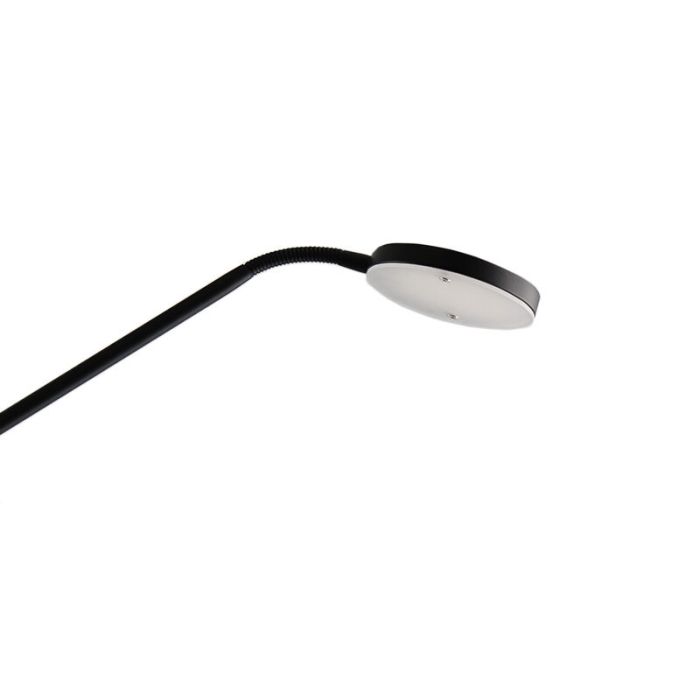 Lámpara de pie de lectura negra moderna, Salvador, 5W, 3000K LED, con interruptor