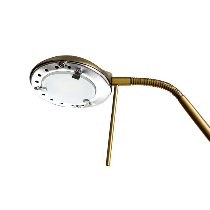 Lámpara de pie de lectura latón moderna, Salvador, 18W, 3000K LED, con interruptor
