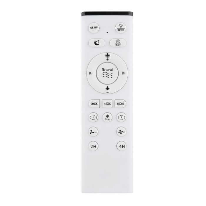 Ventilador de techo negro de plástico, Komal, 45W, ajustable entre luz blanco cálido y frío LED, con mando a distancia