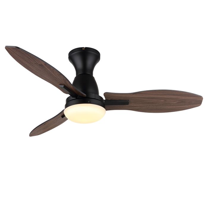 Ventilador de techo marrón de metal, Majda, 22W, white switch LED, con mando a distancia