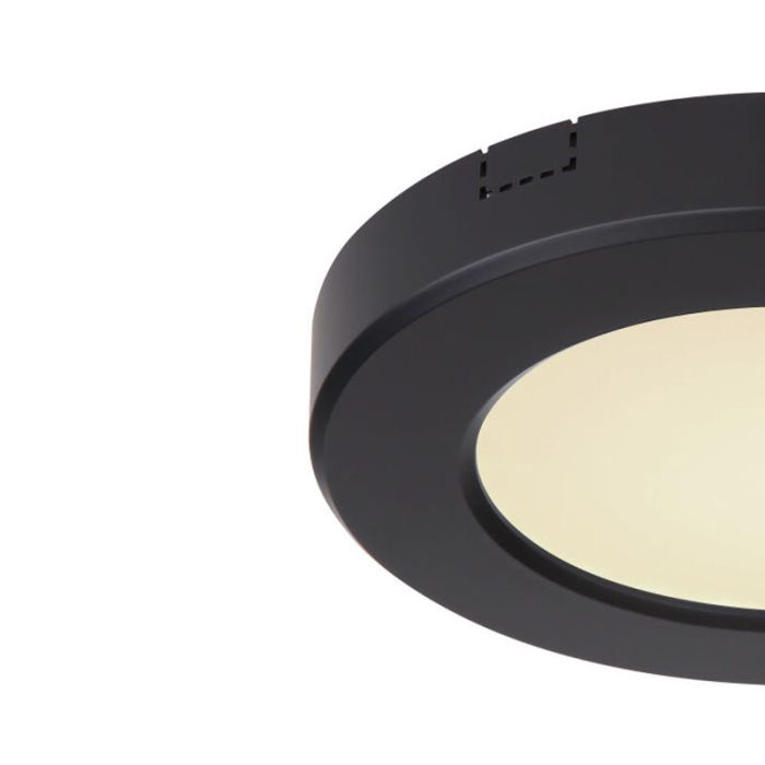 Plafón de techo negro de plástico, Cage, 6W, color de luz ajustable LED