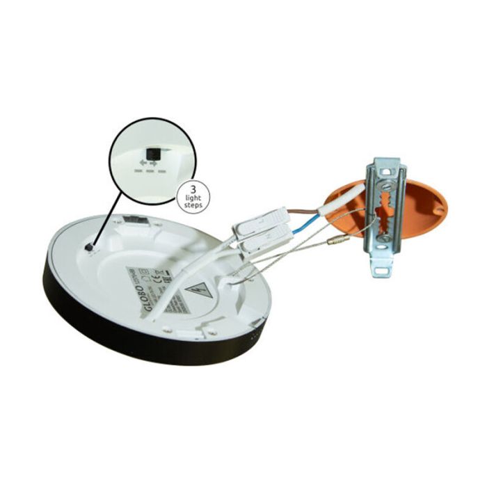 Plafón de techo negro de plástico, Cage, 6W, color de luz ajustable LED