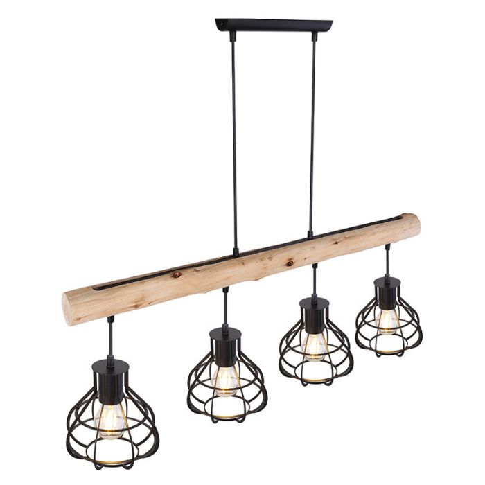 Lámpara colgante de madera marrón, Tijs