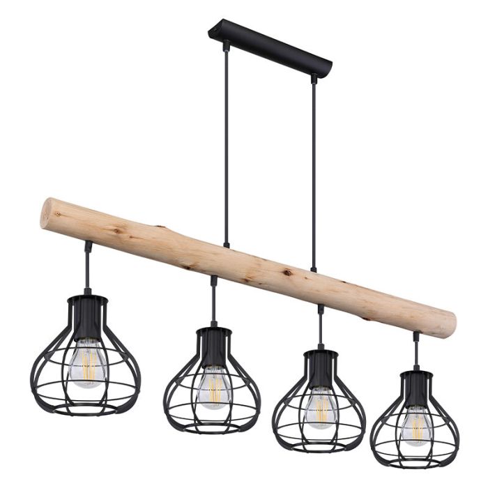 Lámpara colgante de madera marrón, Tijs