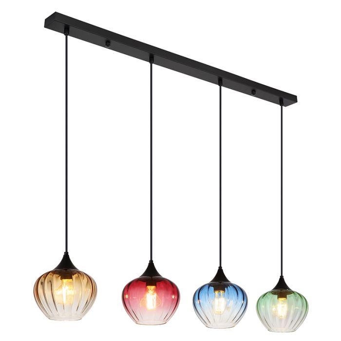 Lámpara colgante multicolor de vidrio, Herm