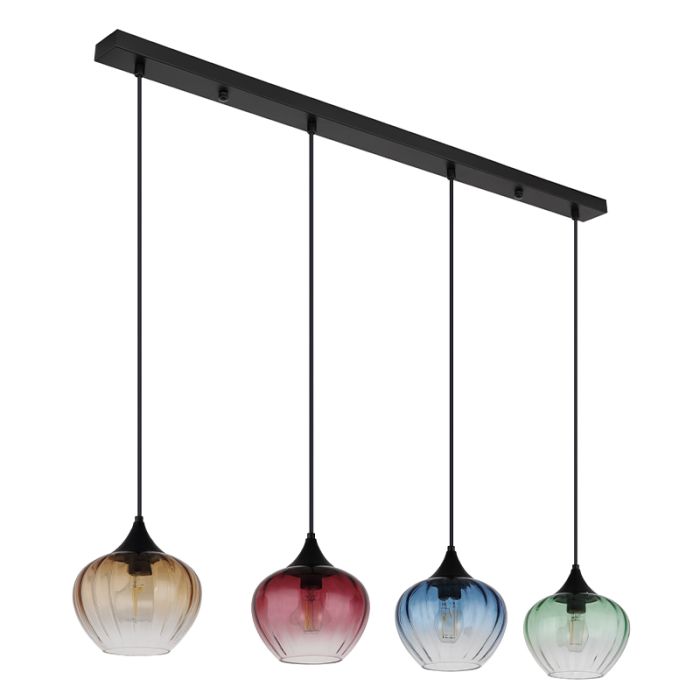 Lámpara colgante multicolor de vidrio, Herm