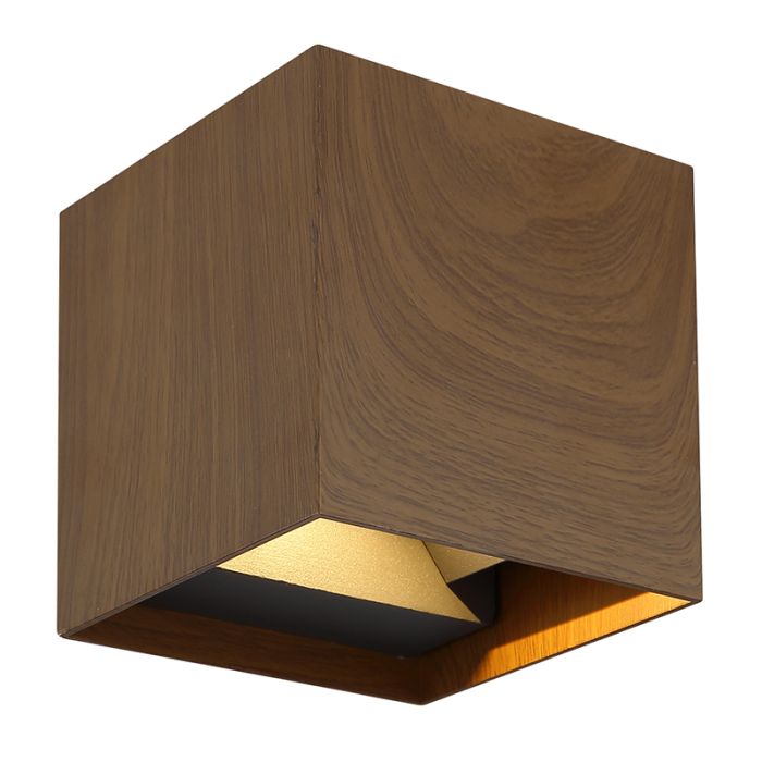 Aplique up down marrón de aluminio, Nargis, 3W, 3000K LED, IP54
