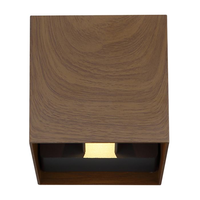 Aplique up down marrón de aluminio, Nargis, 3W, 3000K LED, IP54