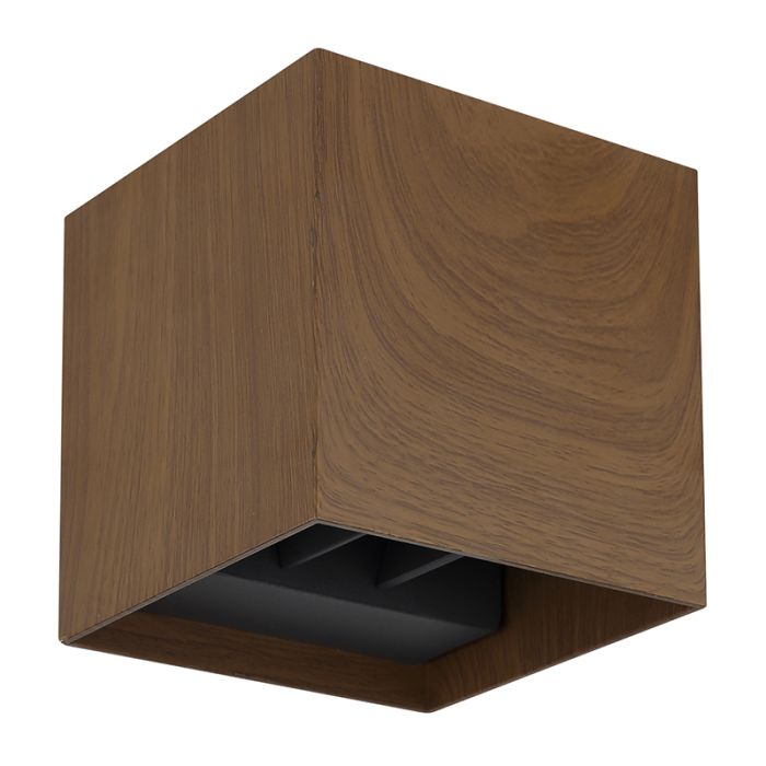 Aplique up down marrón de aluminio, Nargis, 3W, 3000K LED, IP54