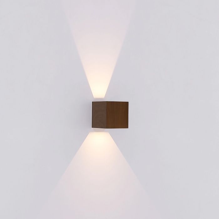 Aplique up down marrón de aluminio, Nargis, 3W, 3000K LED, IP54