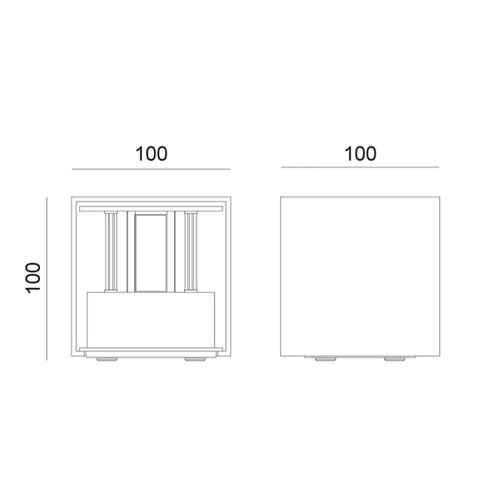 Aplique up down marrón de aluminio, Nargis, 3W, 3000K LED, IP54