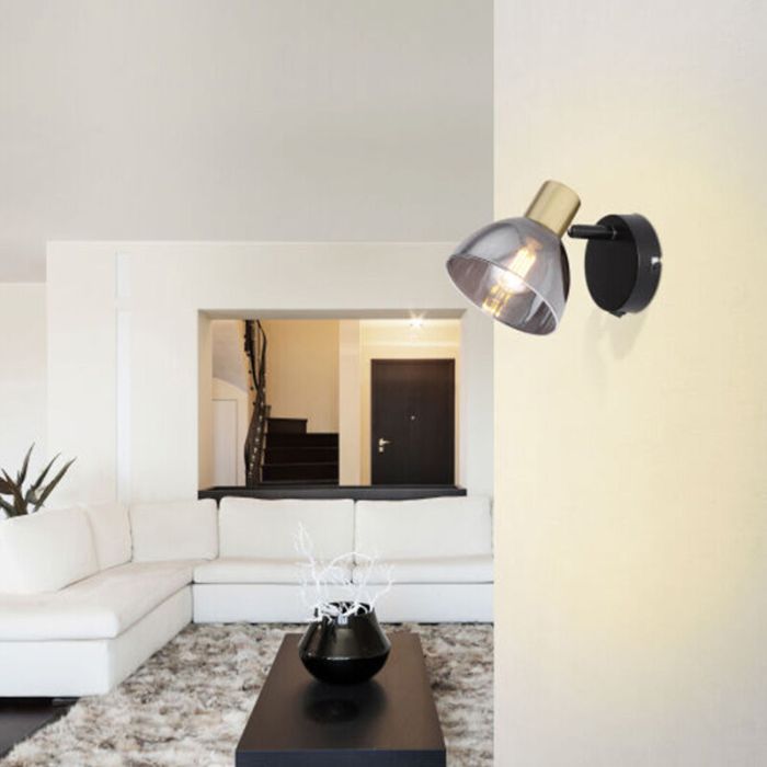 Foco de pared dorado de vidrio, Arthur