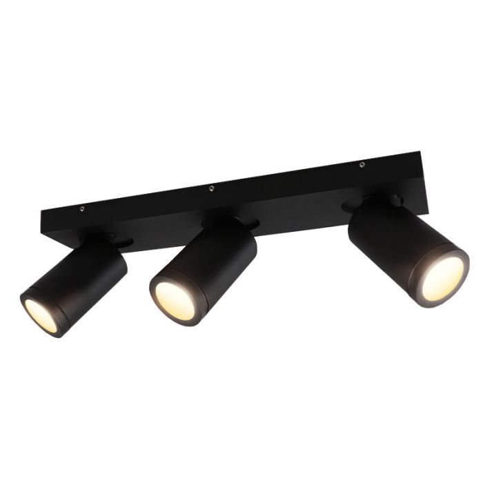 Foco de techo negro moderno, Kenan, IP44