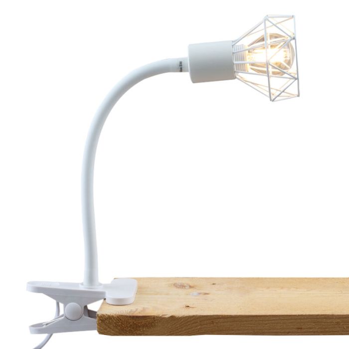 Foco pinza blanco industrial, Jaylano, con interruptor