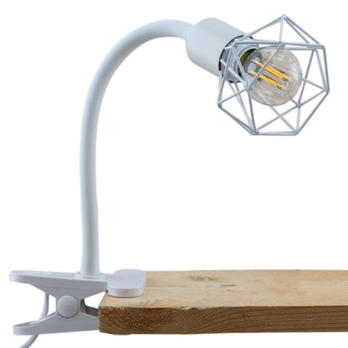 Foco pinza blanco industrial, Jaylano, con interruptor
