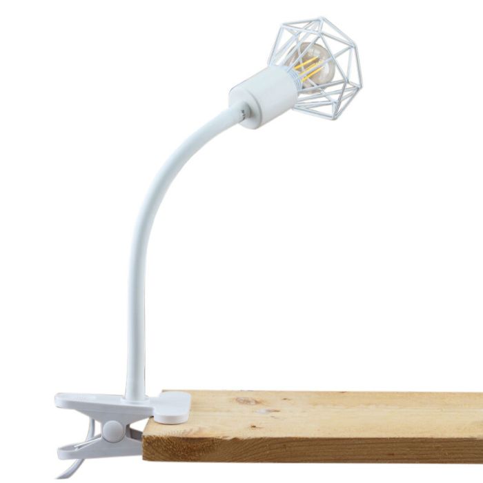 Foco pinza blanco industrial, Jaylano, con interruptor
