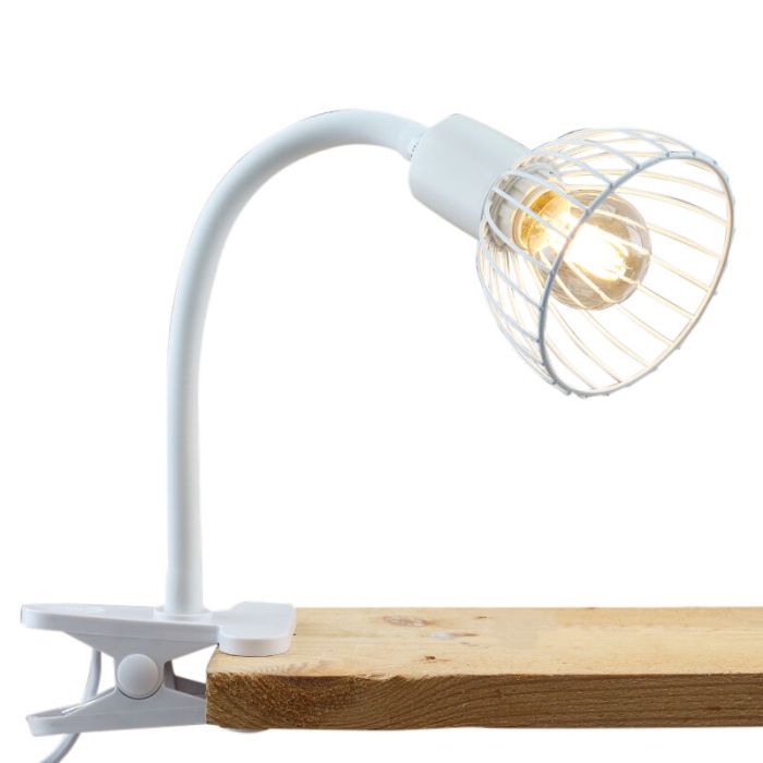 Foco pinza blanco industrial, Bram, con interruptor