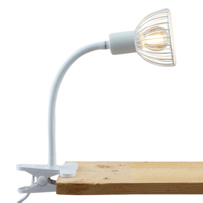 Foco pinza blanco industrial, Bram, con interruptor