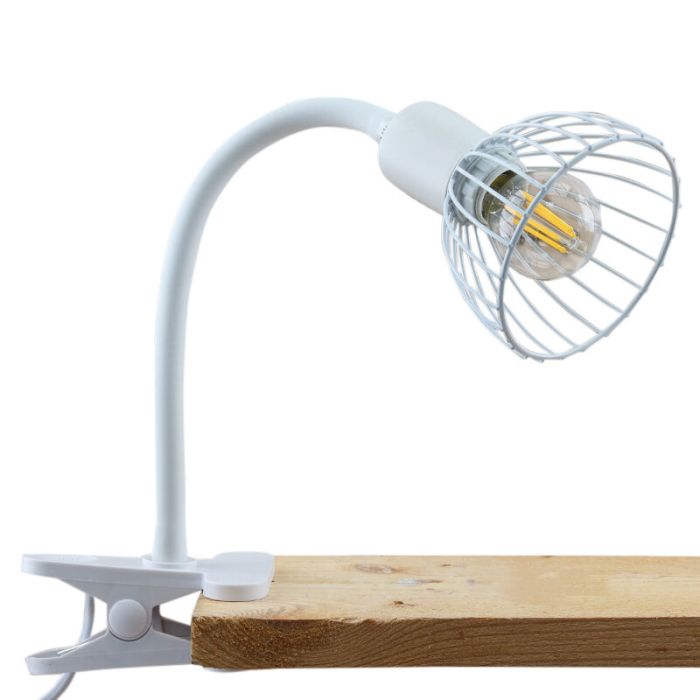 Foco pinza blanco industrial, Bram, con interruptor