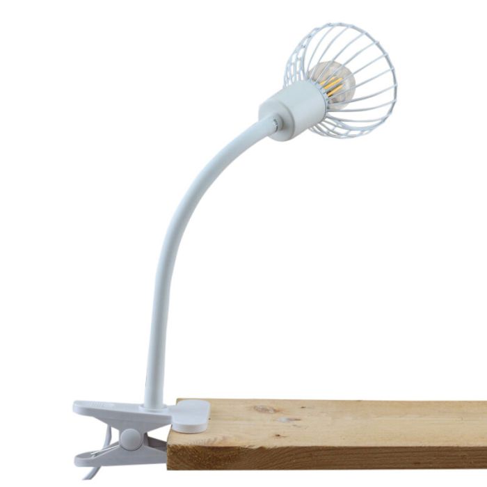 Foco pinza blanco industrial, Bram, con interruptor