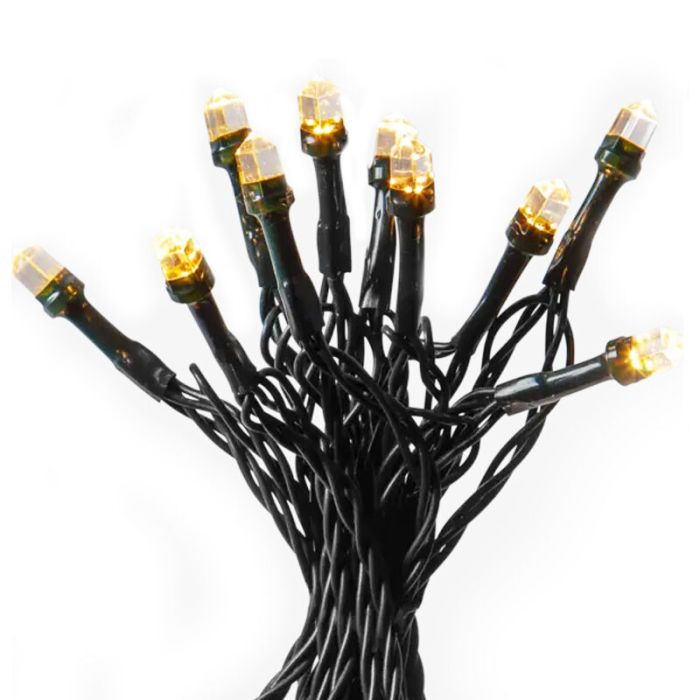 Luces de Navidad LED de 1,8 m con batería, 24 lámparas, interior y exterior