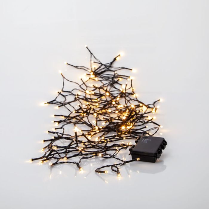 Luces de Navidad LED de 1,8 m con batería, 24 lámparas, interior y exterior