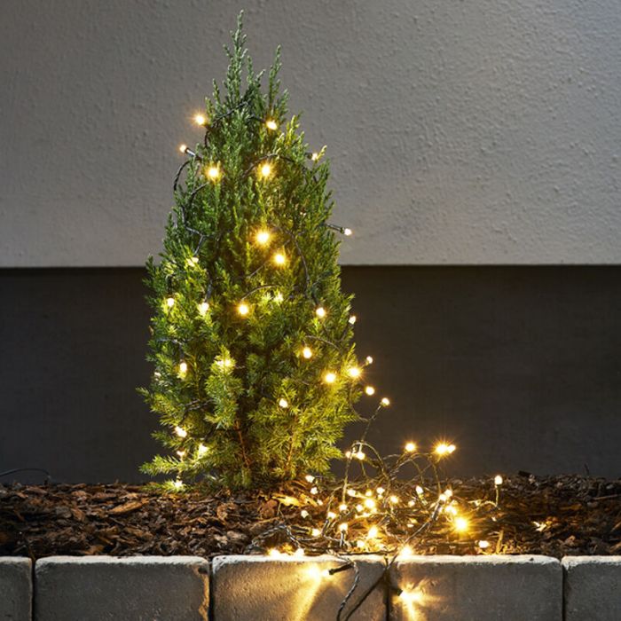 Luces de Navidad LED de 1,8 m con batería, 24 lámparas, interior y exterior