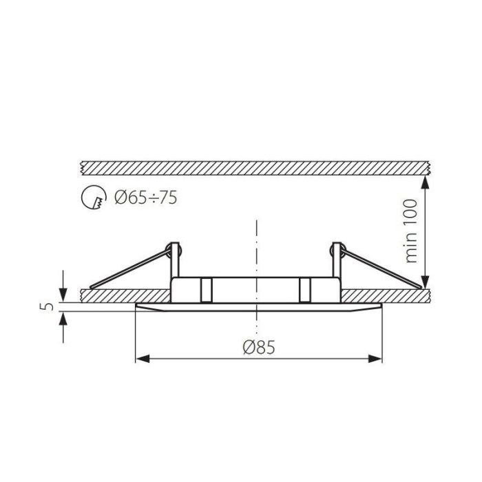 Foco empotrable cromado de aluminio, Rudo