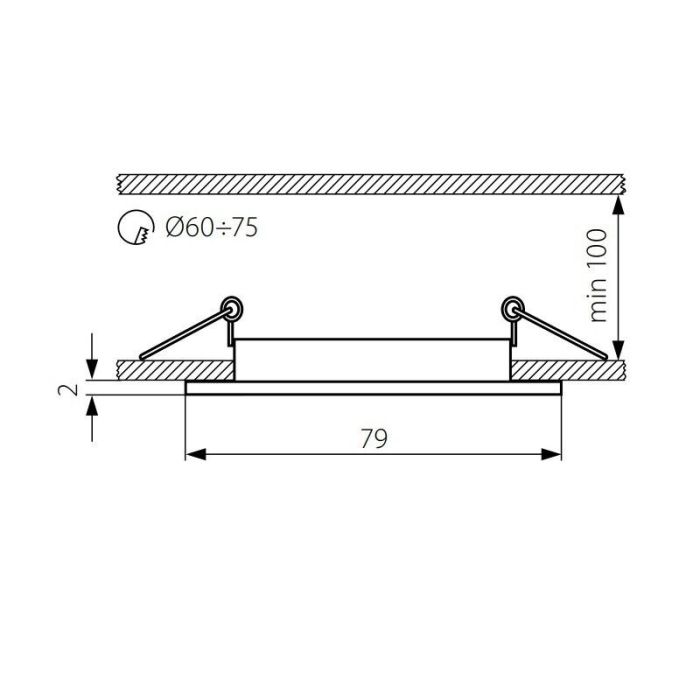 Foco empotrable negro de aluminio, Ipsi