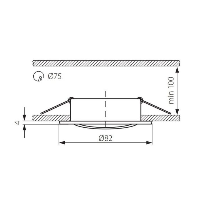 Foco empotrable negro de aluminio, Ipsi