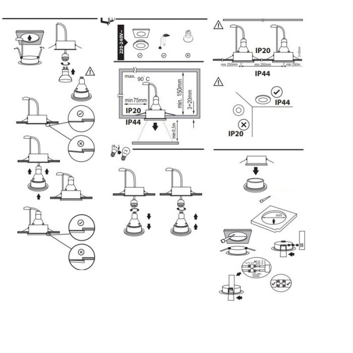 Foco empotrable baño cromado de aluminio, Pierre, IP44