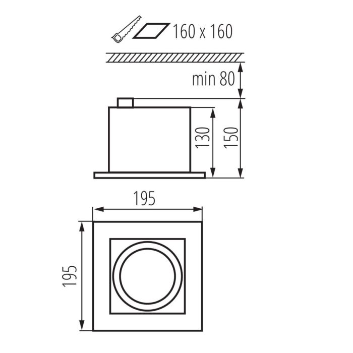 Foco empotrable blanco moderno, Tracy