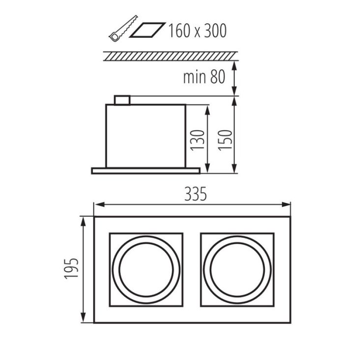 Foco empotrable blanco moderno, Tracy