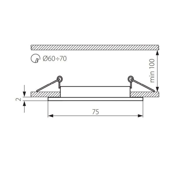 Foco empotrable níquel de aluminio, Ravi