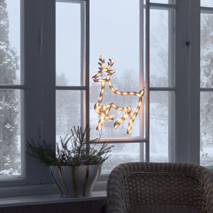 Reno de Navidad LED, a doble cara iluminado con 50 LED