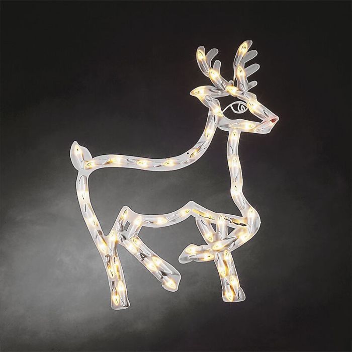 Reno de Navidad LED, a doble cara iluminado con 50 LED