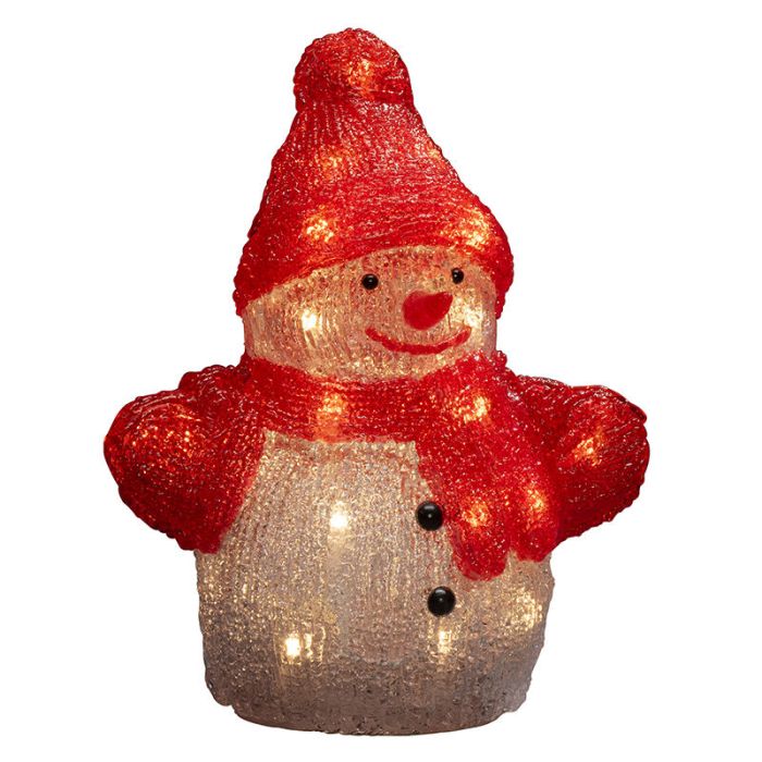 Muñeco de nieve con sombrero rojo, 22,5 cm