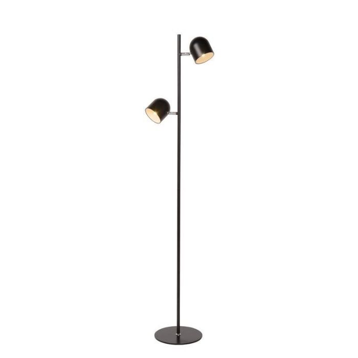 Lámpara de pie moderna negra, Skanska, 5W, 2700K LED, con regulador táctil