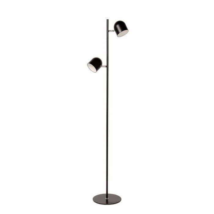 Lámpara de pie moderna negra, Skanska, 5W, 2700K LED, con regulador táctil
