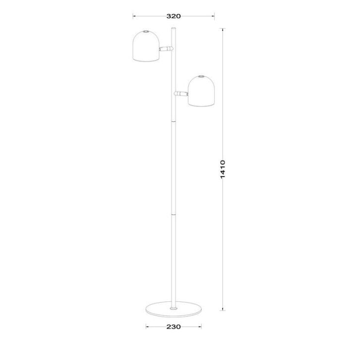 Lámpara de pie moderna blanca, Skanska, 5W, 2700K LED, con regulador táctil