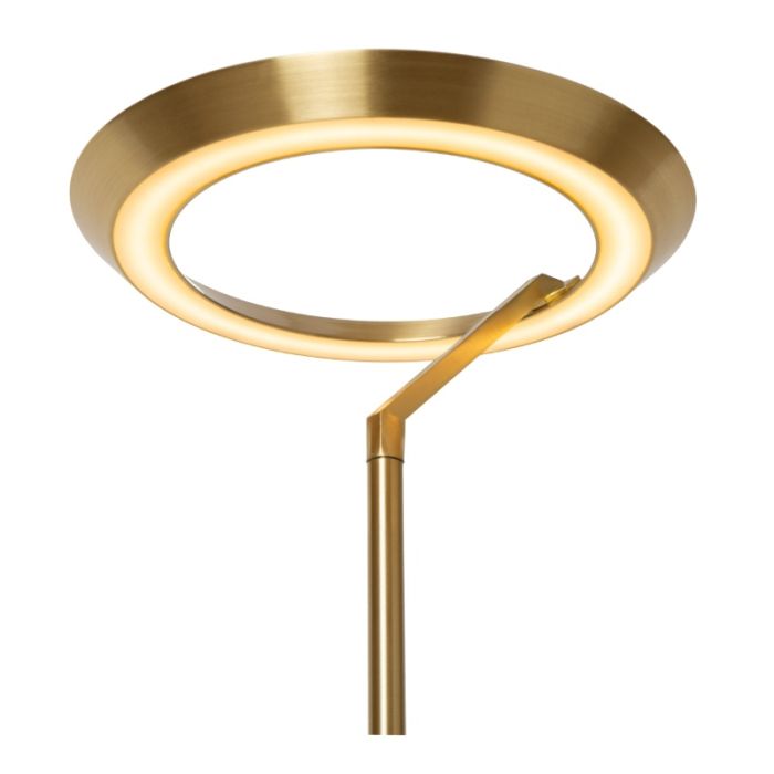 Lámpara de pie moderna latón, Celeste, 21W, 2700K LED, con regulador táctil
